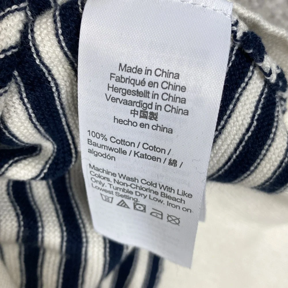 J. Crew nautical stripe crew neck sweater cotton XS color block coastal 2022